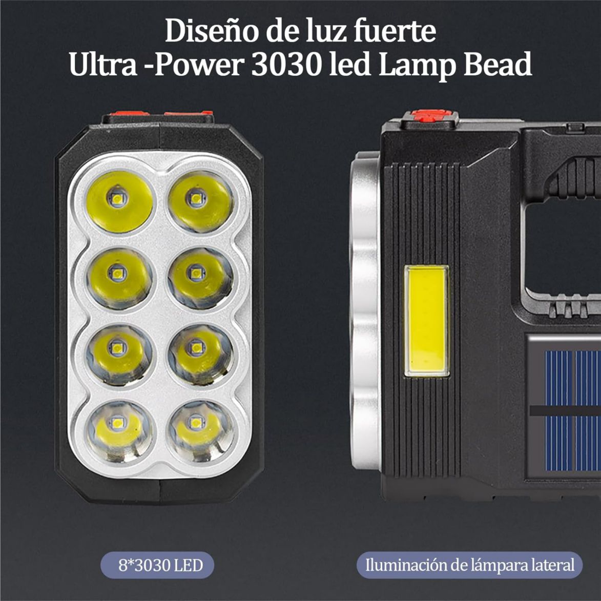 LAMPARA DE EMERGENCIA RECARGABLE Y SOLAR