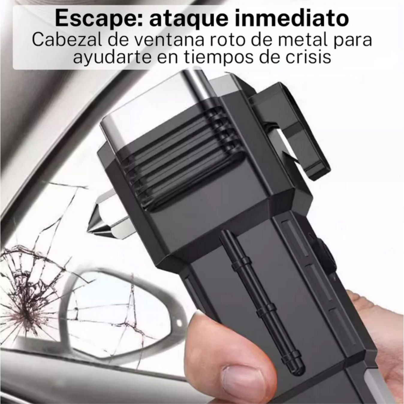LINTERNA MARTILLO CON IMAN DE SEGURIDAD PARA COCHE, RECARGABLE