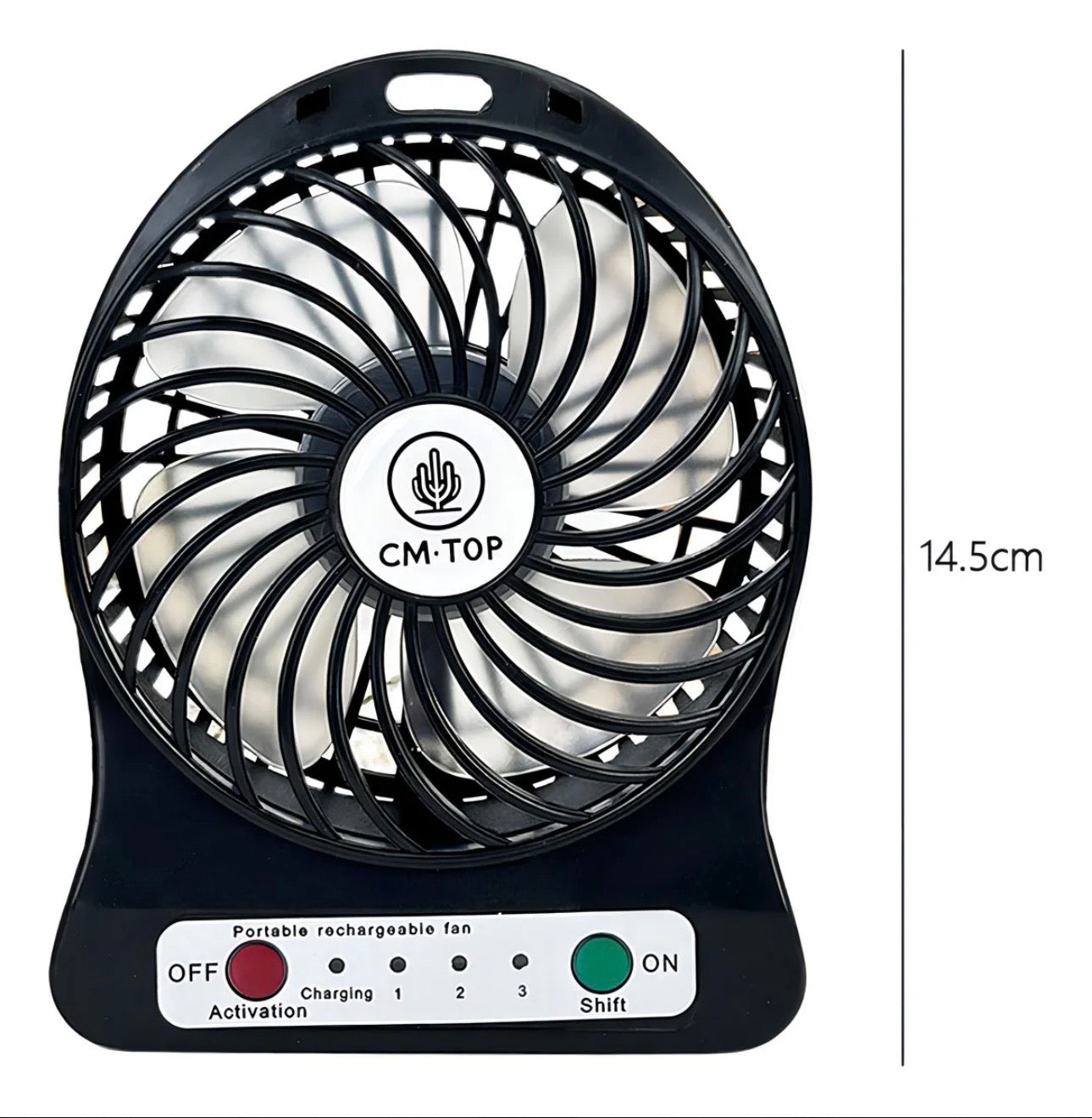 MINI VENTILADOR DE ESCRITORIO 3 VELOCIDADES Y LINTERNA