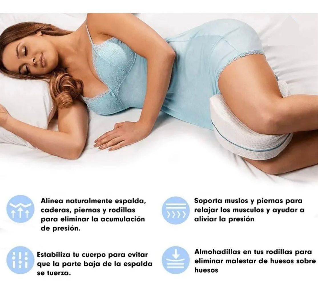 ALMOHADA ERGONÓMICA DE DESCANSO PARA RODILLAS- ALIVIA LA MOLESTIA DE ESPALDA, CADERA Y PIERNAS MIENTRAS DUERMES