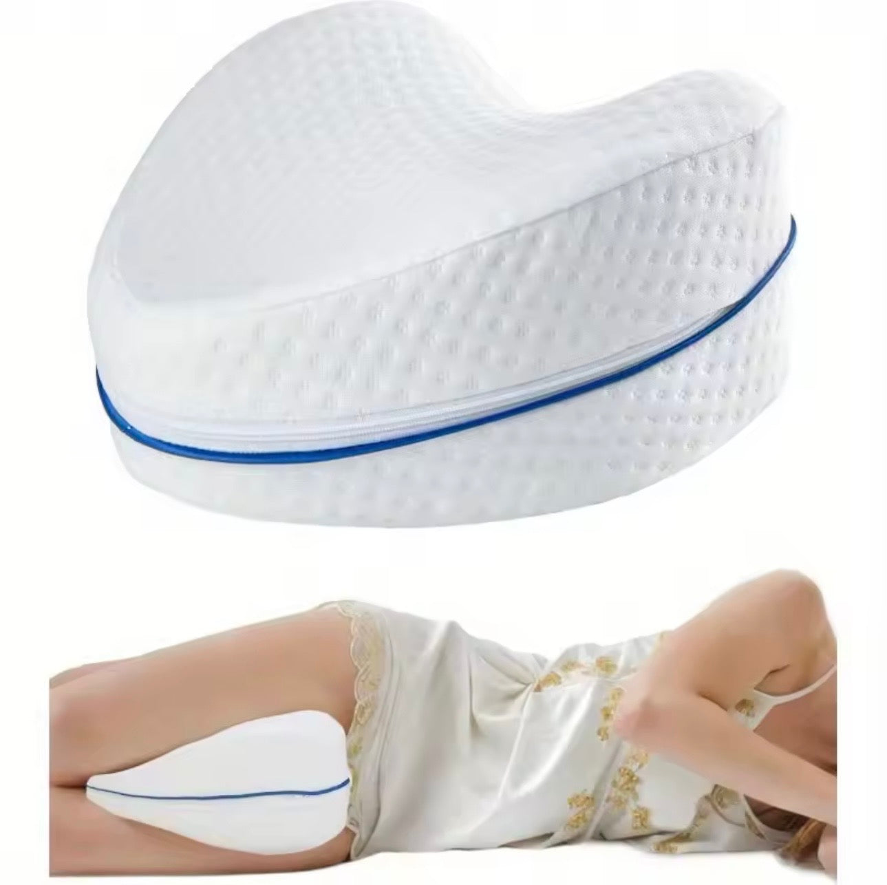 ALMOHADA ERGONÓMICA DE DESCANSO PARA RODILLAS- ALIVIA LA MOLESTIA DE ESPALDA, CADERA Y PIERNAS MIENTRAS DUERMES