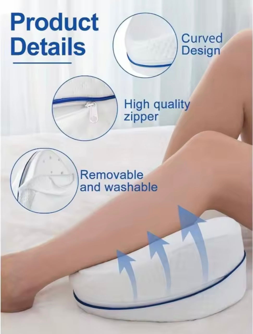 ALMOHADA ERGONÓMICA DE DESCANSO PARA RODILLAS- ALIVIA LA MOLESTIA DE ESPALDA, CADERA Y PIERNAS MIENTRAS DUERMES