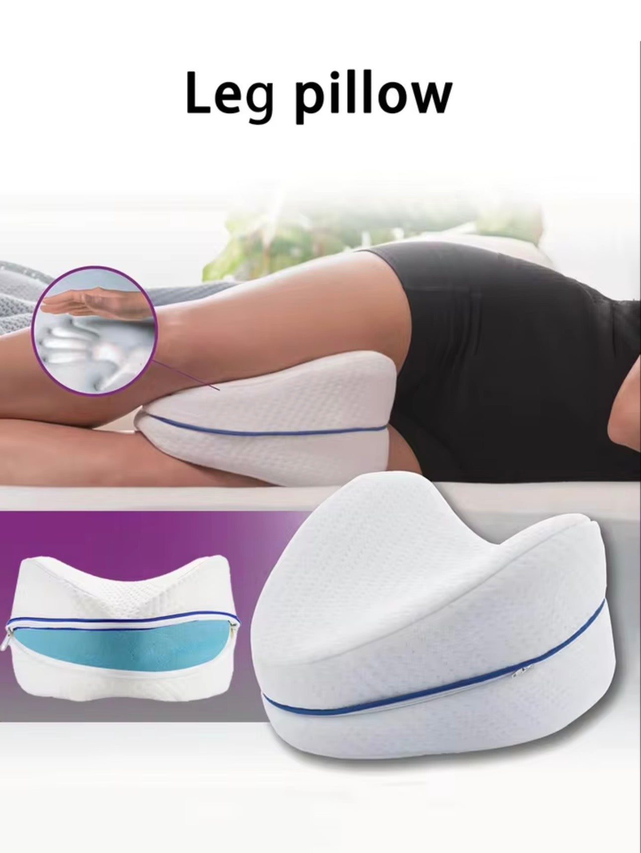 ALMOHADA ERGONÓMICA DE DESCANSO PARA RODILLAS- ALIVIA LA MOLESTIA DE ESPALDA, CADERA Y PIERNAS MIENTRAS DUERMES