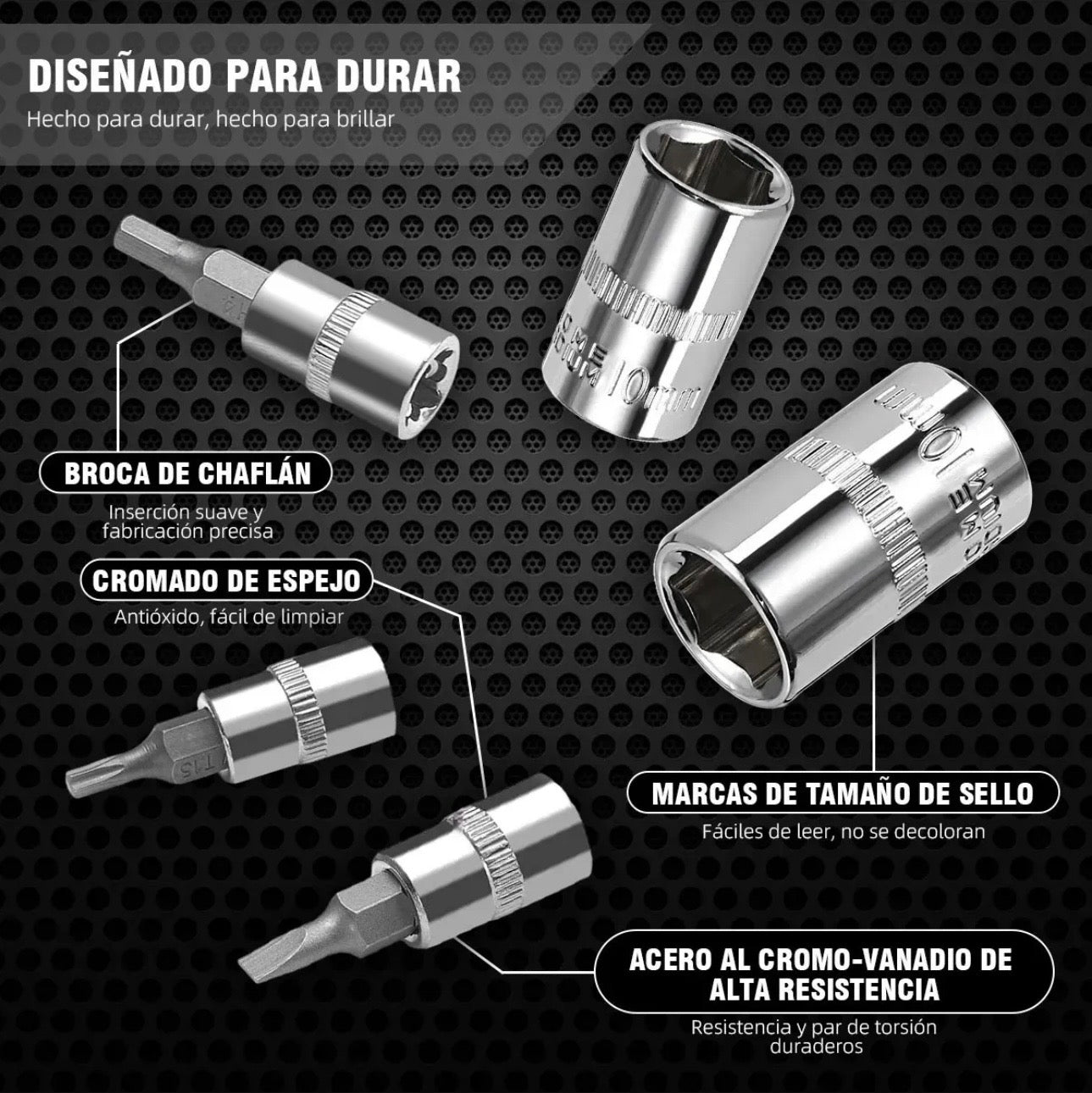 JUEGO DE MATRACA Y DADOS DE 1/4 CON ESTUCHE