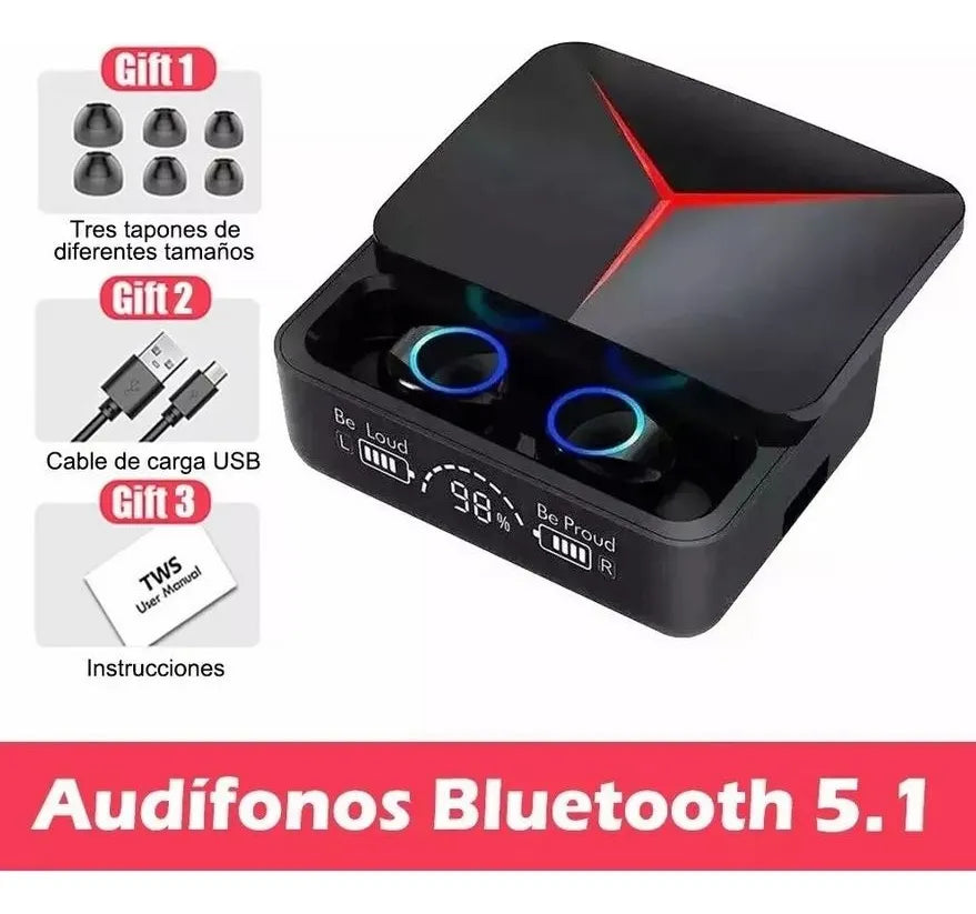 AUDIFONOS M90 INALÁMBRICOS BLUETOOTH PAQUETE 2 PIEZAS