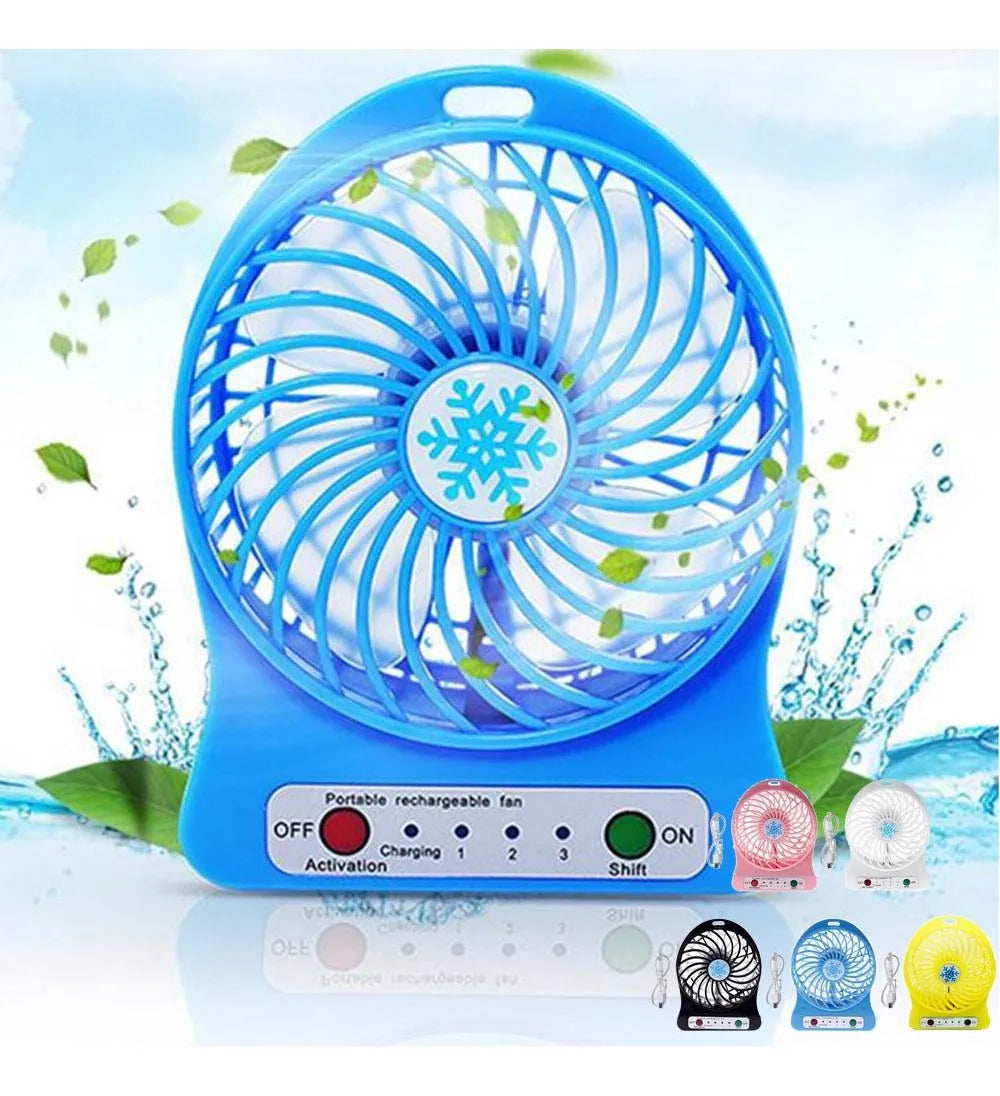 MINI VENTILADOR DE ESCRITORIO 3 VELOCIDADES Y LINTERNA