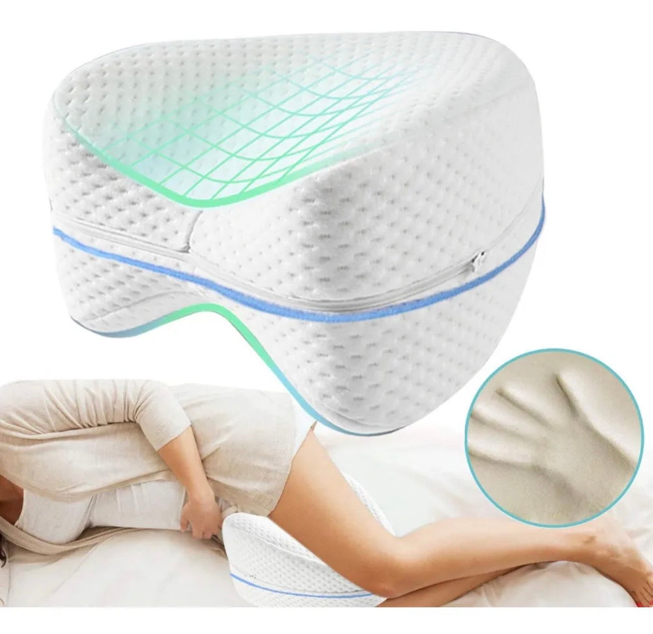 ALMOHADA ERGONÓMICA DE DESCANSO PARA RODILLAS- ALIVIA LA MOLESTIA DE ESPALDA, CADERA Y PIERNAS MIENTRAS DUERMES