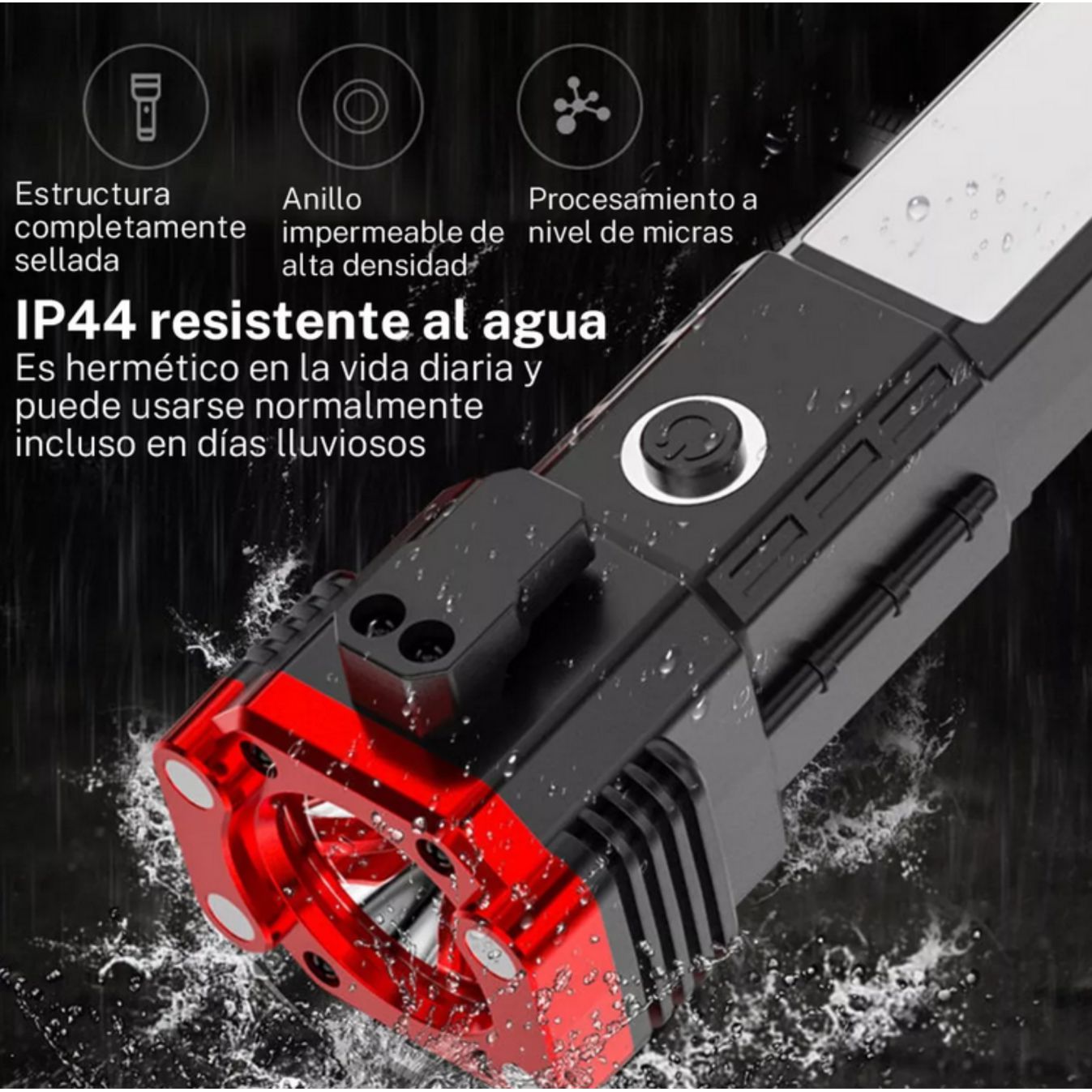 LINTERNA MARTILLO CON IMAN DE SEGURIDAD PARA COCHE, RECARGABLE