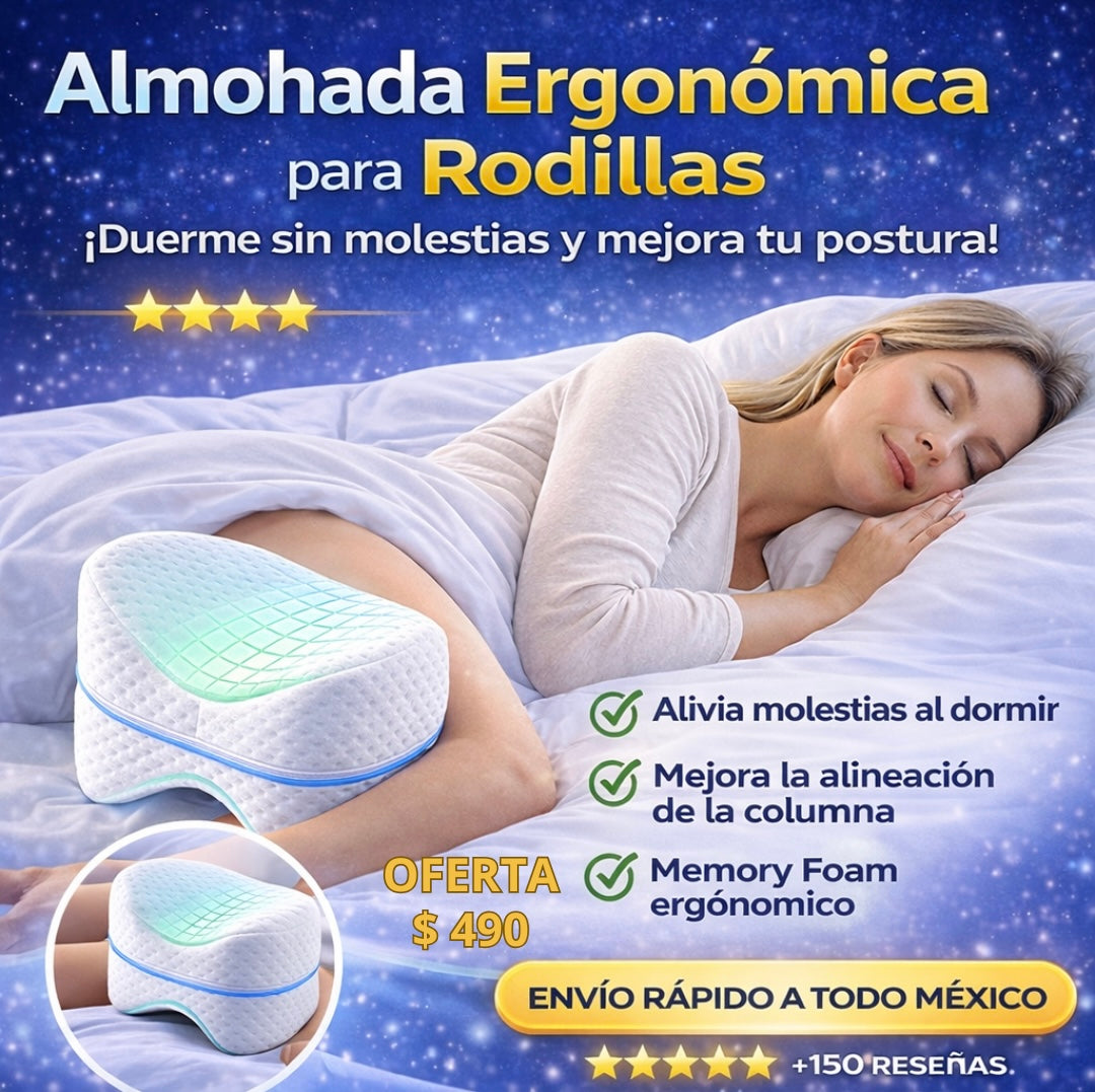 ALMOHADA ERGONÓMICA DE DESCANSO PARA RODILLAS- ALIVIA LA MOLESTIA DE ESPALDA, CADERA Y PIERNAS MIENTRAS DUERMES