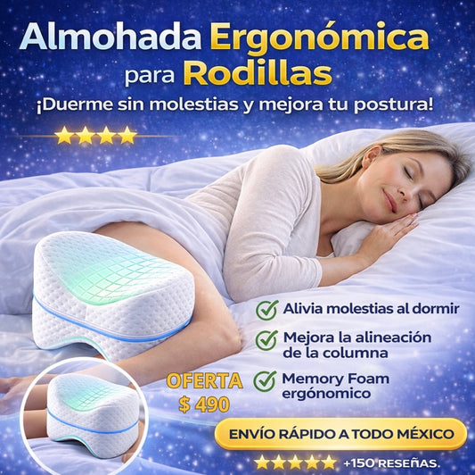 ALMOHADA ERGONÓMICA DE DESCANSO PARA RODILLAS- ALIVIA LA MOLESTIA DE ESPALDA, CADERA Y PIERNAS MIENTRAS DUERMES